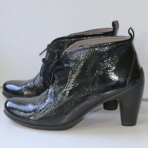 ECCO Patent Leather, black, Lace Up Ankle Booties EU 40